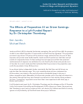 Cover page of The Effects of Proposition 22 on Driver Earnings: Response to a Lyft-Funded Report by Dr. Christopher Thornberg