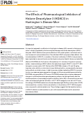 Cover page: The Effects of Pharmacological Inhibition of Histone Deacetylase 3 (HDAC3) in Huntingtons Disease Mice.