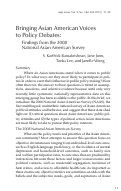 Cover page: Bringing Asian American Voices to Policy Debates: Findings from the 2008 National Asian American Survey