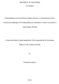 Cover page: Decentralization and the Delivery of Basic Services in a Developing Country: Institutional Challenges of Providing Water and Sanitation to Urban Consumers in Addis Ababa, Ethiopia