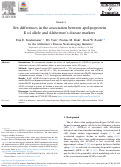 Cover page: Sex differences in the association between apolipoprotein E ε4 allele and Alzheimer's disease markers