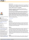 Cover page: Evaluation of antibody responses to panels of M. tuberculosis antigens as a screening tool for active tuberculosis in Uganda