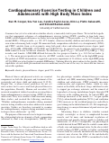 Cover page: Cardiopulmonary Exercise Testing in Children and Adolescents with High Body Mass Index.