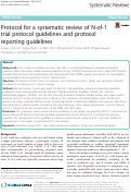 Cover page: Protocol for a systematic review of N-of-1 trial protocol guidelines and protocol reporting guidelines