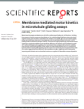 Cover page: Membrane mediated motor kinetics in microtubule gliding assays