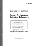 Cover page: DIFFUSION OF IRON INTO SODIUM DISILICATE GLASS