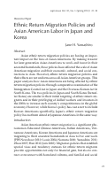 Cover page: Ethnic Return Migration Policies and Asian American Labor in Japan and Korea