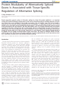 Cover page: Protein modularity of alternatively spliced exons is associated with tissue-specific regulation of alternative splicing