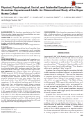 Cover page: Physical, Psychological, Social, and Existential Symptoms in Older Homeless-Experienced Adults: An Observational Study of the Hope Home Cohort