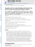 Cover page: Translation and Cross-cultural Validation of the English Young Adult Burn Outcome Questionnaire (YABOQ) in Spanish