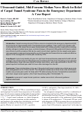 Cover page: Ultrasound-Guided, Mid-Forearm Median Nerve Block for Relief of Carpal Tunnel Syndrome Pain in the Emergency Department: A Case Report
