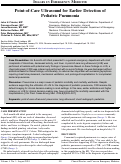 Cover page: Point-of-Care Ultrasound for Earlier Detection of Pediatric Pneumonia