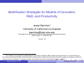 Cover page: Identification Strategies for Models of Innovation,R&amp;D, and Productivity