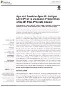 Cover page: Age and Prostate-Specific Antigen Level Prior to Diagnosis Predict Risk of Death from Prostate Cancer