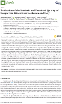 Cover page: Evaluation of the Intrinsic and Perceived Quality of Sangiovese Wines from California and Italy