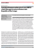 Cover page: Sustained human outbreak of a new MPXV clade I lineage in eastern Democratic Republic of the Congo.