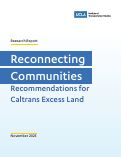 Cover page of Reconnecting Communities: Recommendations for Caltrans Excess Land