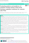 Cover page: Evaluating patterns and predictors of symptom change during a three-week intensive outpatient treatment for veterans with PTSD