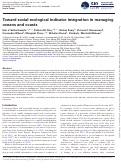 Cover page of Toward social-ecological indicator integration in managing oceans and coasts.