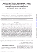 Cover page: Application of the law of diminishing returns to partitioning metabolizable energy and crude protein intake between maintenance and growth in egg-type pullets