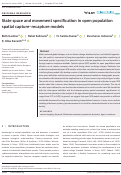 Cover page: State space and movement specification in open population spatial capture–recapture models