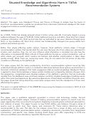 Cover page of Situated Knowledge and Algorithmic Harm in TikTok Recommendation Systems