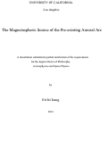 Cover page: The magnetospheric source of the pre-existing auroral arc