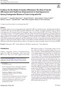 Cover page: Evidence for the Model of Gender Affirmation: The Role of Gender Affirmation and Healthcare Empowerment in Viral Suppression Among Transgender Women of Color Living with HIV