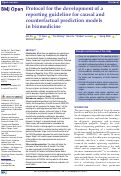 Cover page: Protocol for the development of a reporting guideline for causal and counterfactual prediction models in biomedicine