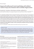 Cover page: Impaired Feedforward Control and Enhanced Feedback Control of Speech in Patients with Cerebellar Degeneration