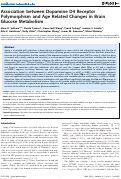 Cover page: Association between Dopamine D4 Receptor Polymorphism and Age Related Changes in Brain Glucose Metabolism