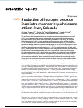 Cover page: Production of hydrogen peroxide in an intra-meander hyporheic zone at East River, Colorado