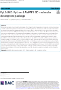 Cover page: PyL3dMD: Python LAMMPS 3D molecular descriptors package.