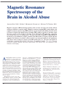 Cover page: Magnetic Resonance Spectroscopy of the Brain in Alcohol Abuse.