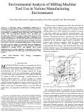 Cover page: Environmental Analysis of Milling Machine Tool Use in Various Manufacturing Environments