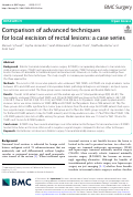 Cover page: Comparison of advanced techniques for local excision of rectal lesions: a case series.