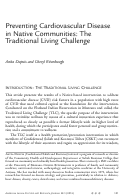 Cover page: Preventing Cardiovascular Disease in Native Communities: The Traditional Living Challenge