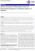 Cover page: Genetic structure of Plasmodium vivax and Plasmodium falciparum in the Bannu district of Pakistan