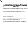 Cover page: Comparing Two Electrochemical Approaches for Measuring Transference Numbers in Concentrated Electrolytes