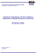 Cover page of Faithfully Providing Refuge: The Role of Religious Organizations in Refugee Assistance and Advocacy