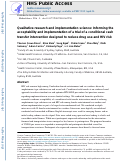 Cover page: Qualitative research and implementation science: Informing the acceptability and implementation of a trial of a conditional cash transfer intervention designed to reduce drug use and HIV risk