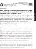 Cover page: Effect of dietary protein intake on bone mineral density and fracture incidence in older adults in the Health, Aging, and Body Composition study
