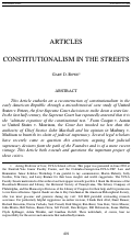 Cover page: Constitutionalism in the Streets