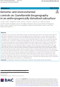 Cover page: Genomic and environmental controls on Castellaniella biogeography in an anthropogenically disturbed subsurface.