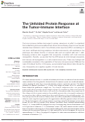 Cover page: The Unfolded Protein Response at the Tumor-Immune Interface