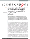 Cover page: Direct observation of electronic-liquid-crystal phase transitions and their microscopic origin in La<sub>1/3</sub>Ca<sub>2/3</sub>MnO<sub>3</sub>.