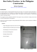 Cover page: Best Safety Practices in the Philippine Construction