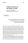 Cover page: Poesía descalza de María Acuña