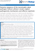 Cover page: Genome sequence of the necrotrophic plant pathogen Pythium ultimum reveals original pathogenicity mechanisms and effector repertoire