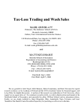 Cover page: Tax Loss Trading and Wash Sales